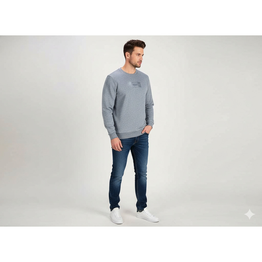 Lot of 2 Men's Essentials Sweatshirts Gray & Navy Activewear Jumper M